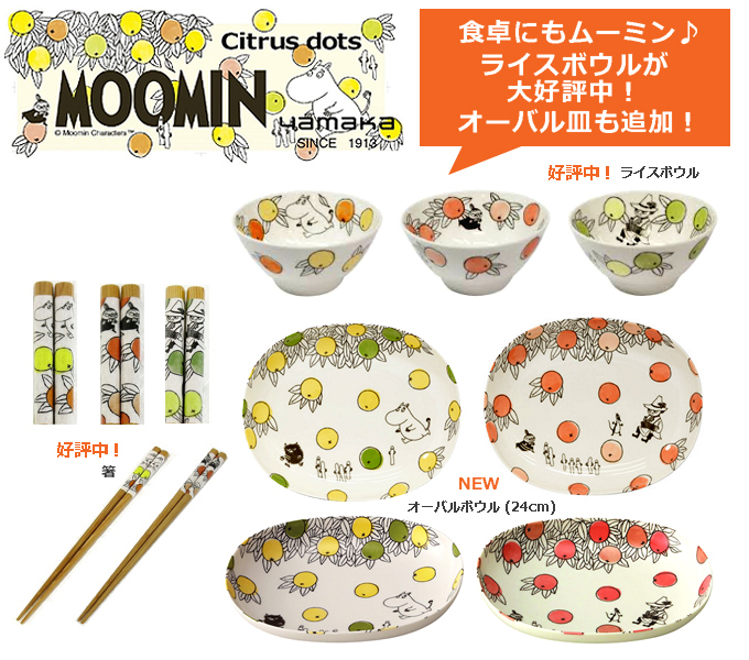 MOOMIN ムーミン citrus dots シトラスドットシリーズ ライスボウル オーバルボウル 箸.jpg